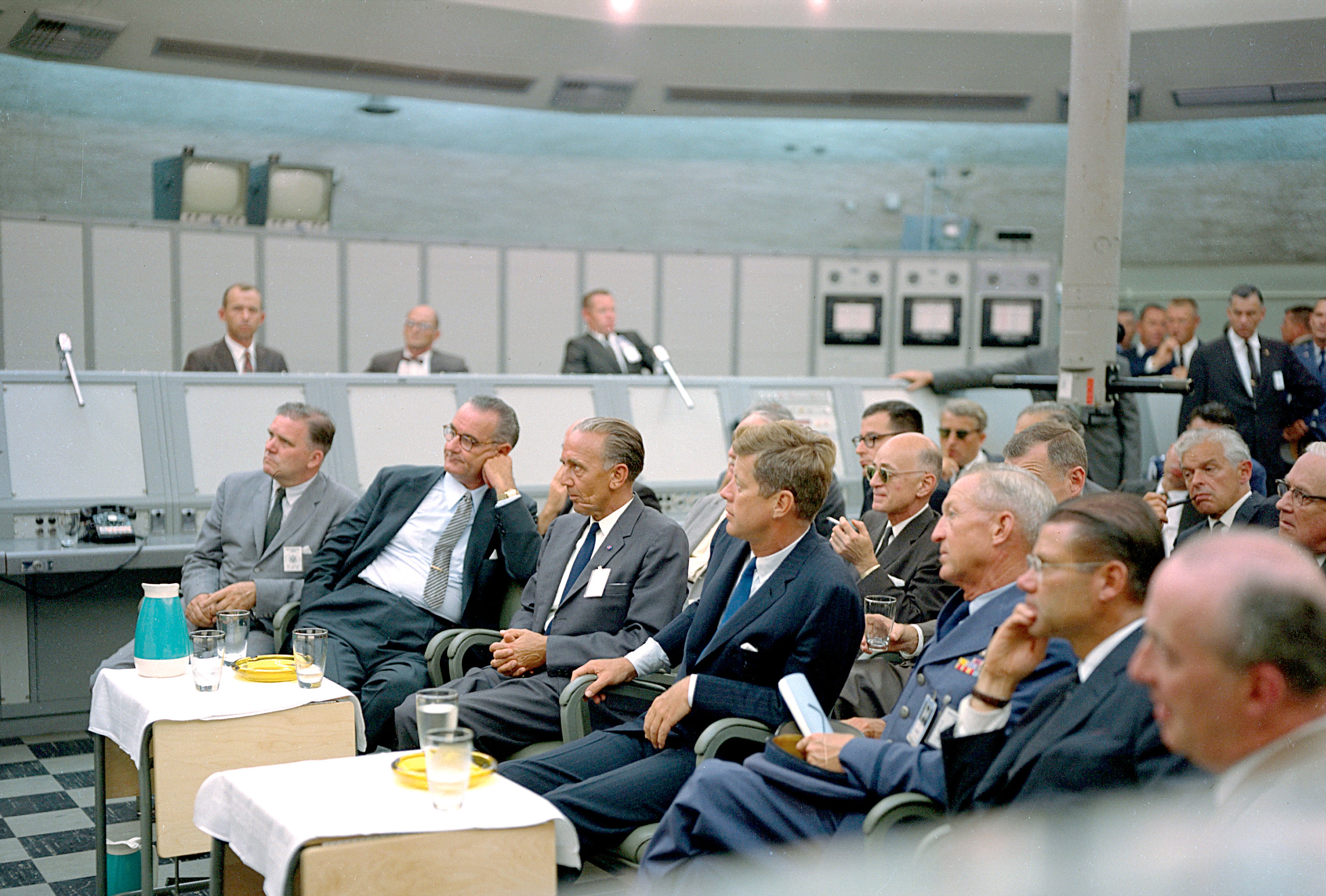 President John F. Kennedy touring NASA facilities at Cape Canaveral, 1962.