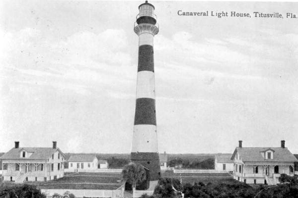 Cape Canaveral Light Station in 1910, including keeper structures.
