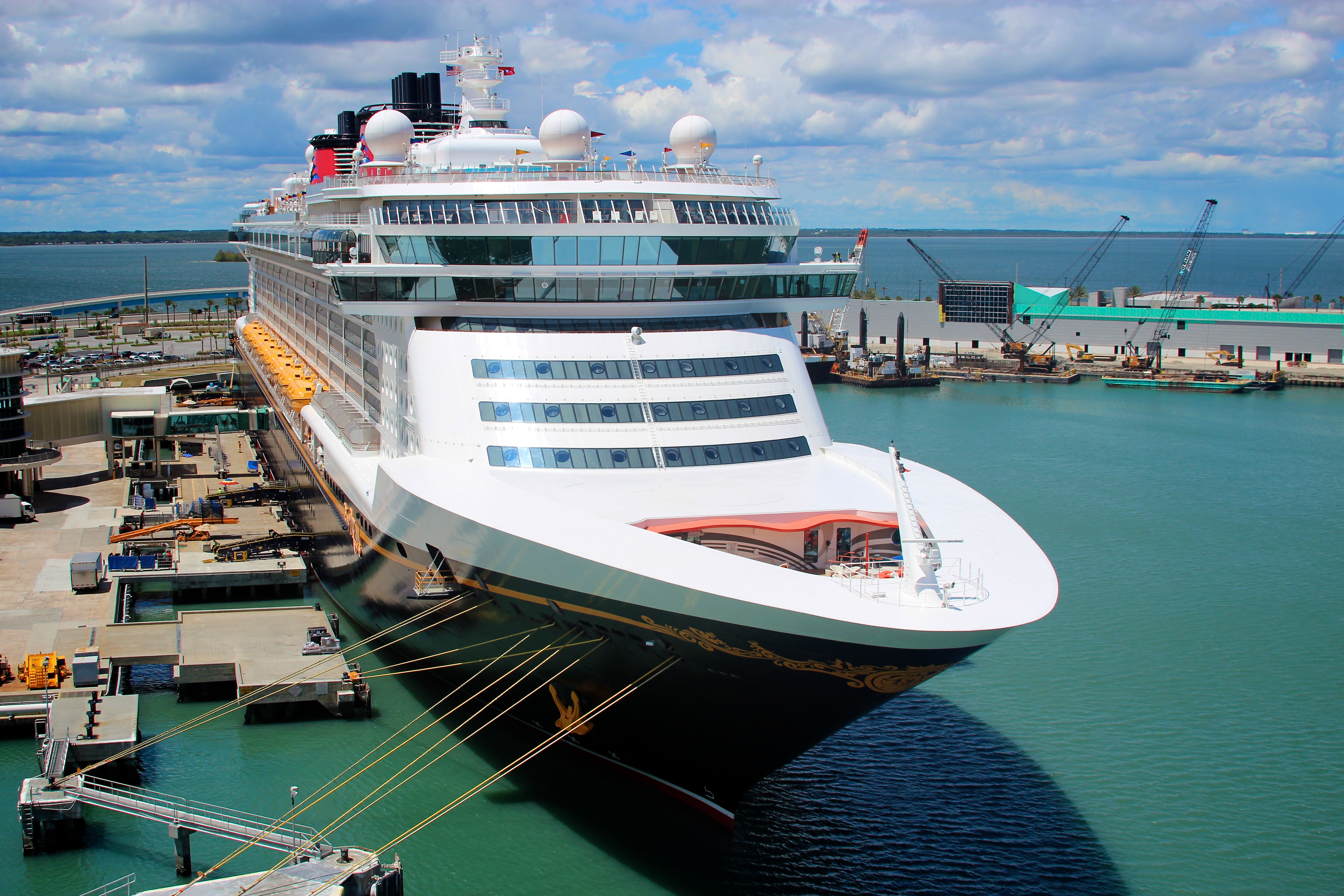 Disney cruise ship at the Disney Terminal in Port Canaveral.